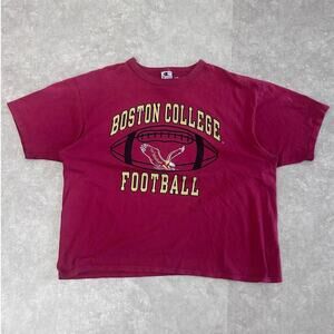 90s Vintage Boston College Football Champion Maroon Red T Shirt Size XXL